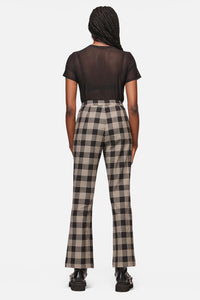 Black Friday - CryptCheckStraightFlareFitPant - black-beige