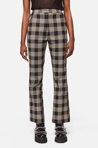 Black Friday - CryptCheckStraightFlareFitPant - black-beige