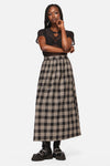 Black Friday - Crypt Check Maxi Skirt - black-beige