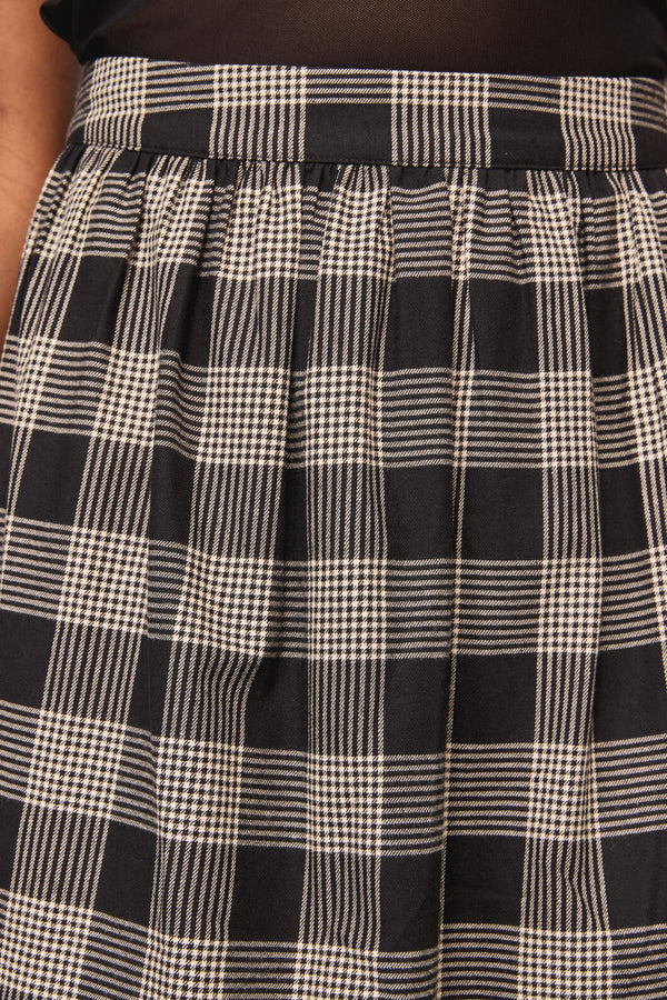 Black Friday - Crypt Check Maxi Skirt - black-beige