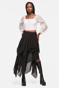 Black Friday - Crypt Layered Hanky Mesh Skirt - black