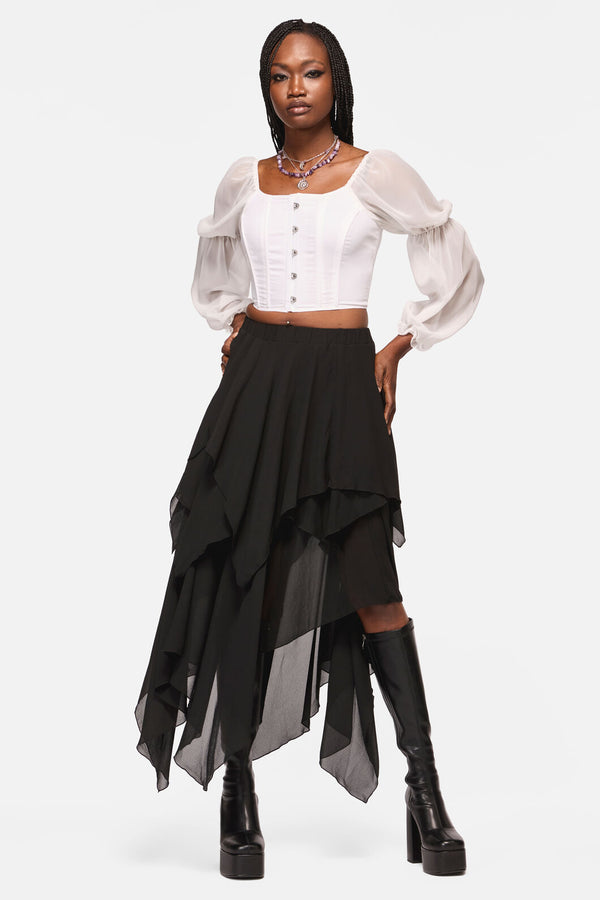 Black Friday - Crypt Layered Hanky Mesh Skirt - black