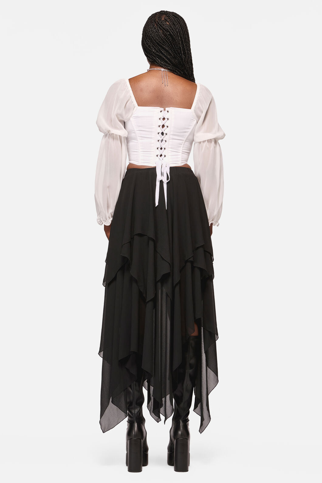 Black Friday - Crypt Layered Hanky Mesh Skirt - black