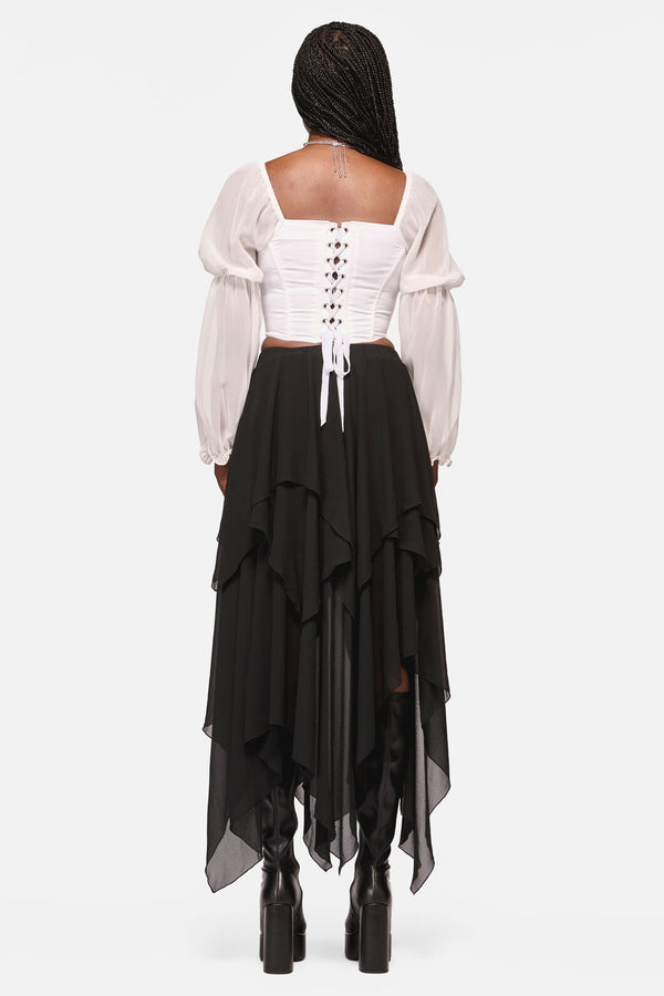 Black Friday - Crypt Layered Hanky Mesh Skirt - black