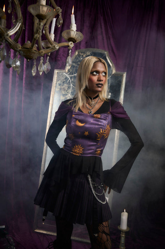 Black Friday - Cosmic Light Whimsy Corset Top - purple