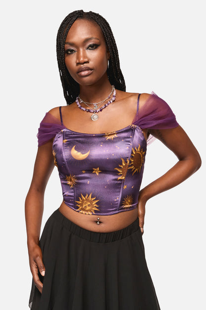 Black Friday - Cosmic Light Whimsy Corset Top - purple