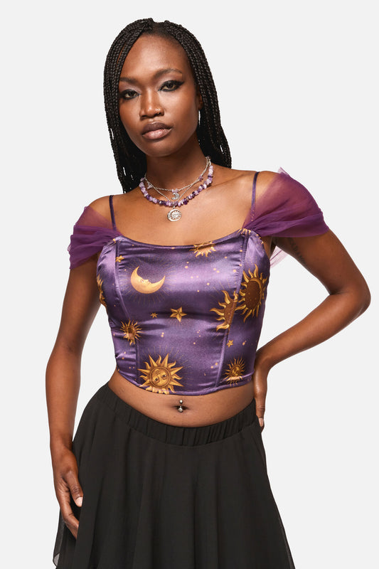 Black Friday - Cosmic Light Whimsy Corset Top - purple
