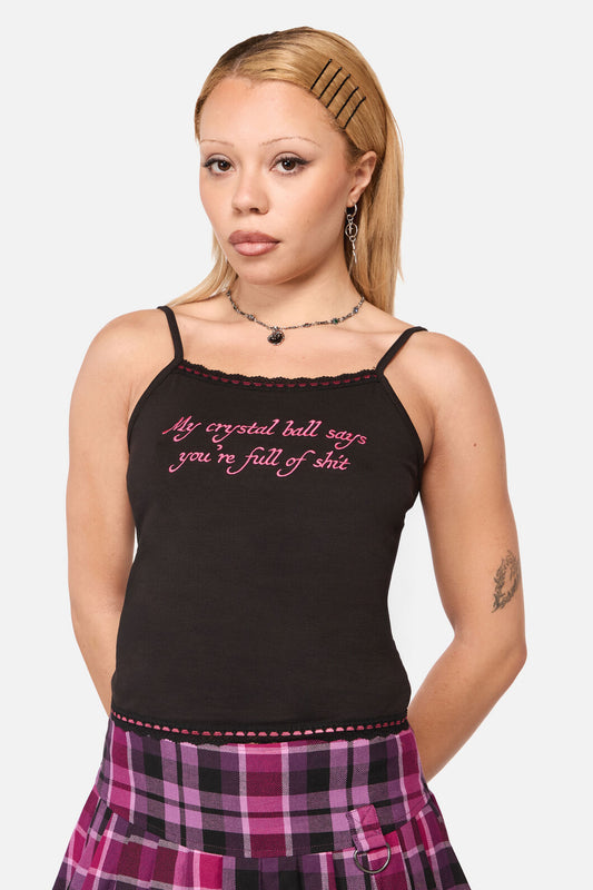 Dangerfield NZ - Predictions Embroidered Tank - black