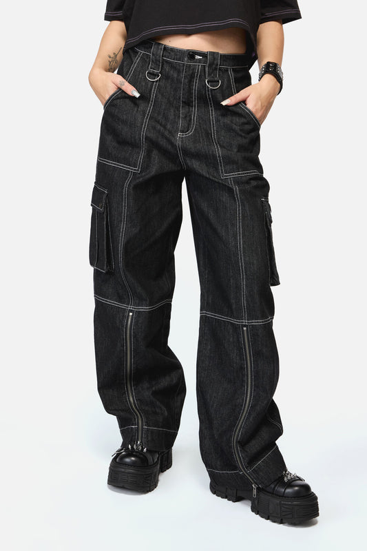 Black Friday - Rodent Grunge Cargo Jean - black