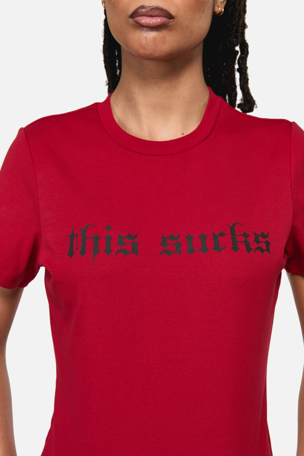 Black Friday - This Sucks Goth Print Tee - red