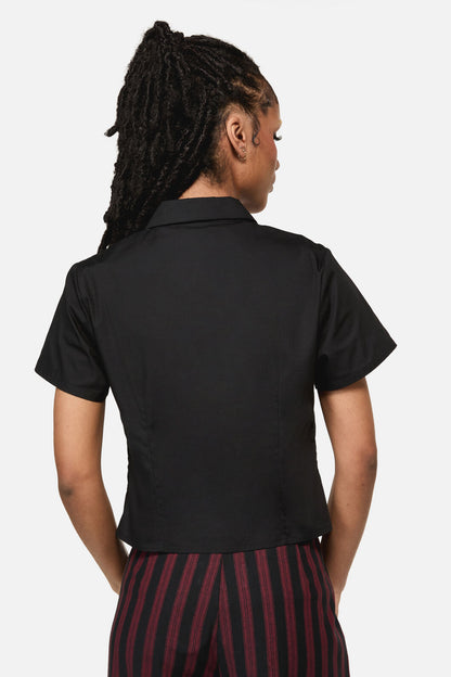 Black Friday - Batz Goth Short Sleeve Blouse - black