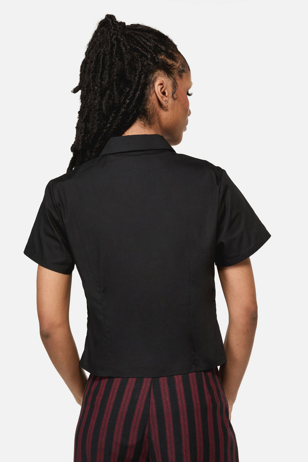 Black Friday - Batz Goth Short Sleeve Blouse - black