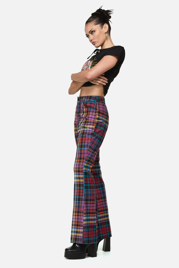 Black Friday - Nightminds Tartan Flare Pant - multi