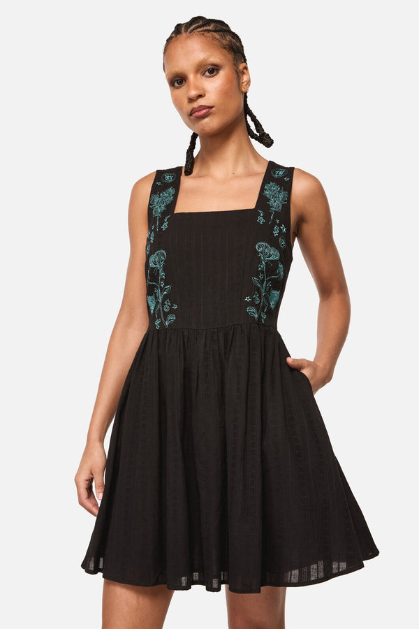 Black Friday - Spellbook Embroidered Pinafore - black