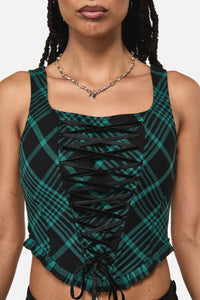 Black Friday - Conjuring Goth Tartan Corset - black