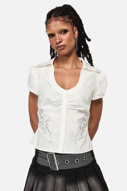 Black Friday - Thunder Cyber Tech Blouse - white