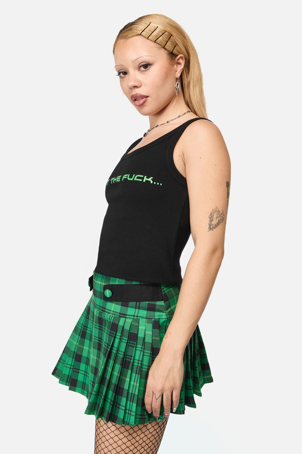Dangerfield NZ - Wtf Ribbed Tank - black