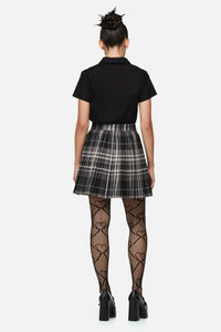 Black Friday - Lovett Goth Tartan Mini Skirt - grey