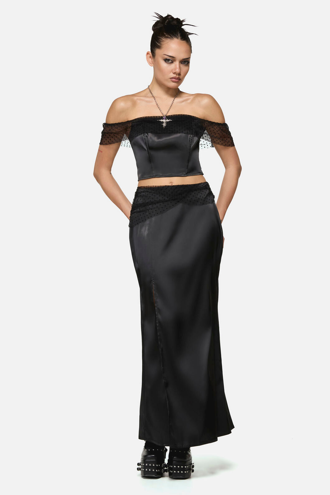 Black Friday - Esmeralda Formal GothMidiSkirt - black