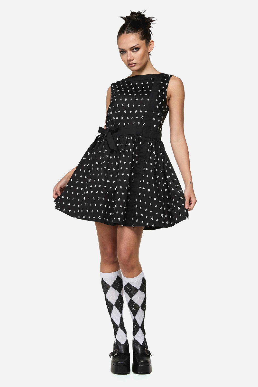 Black Friday - Cranium Goth Mini Dress - black