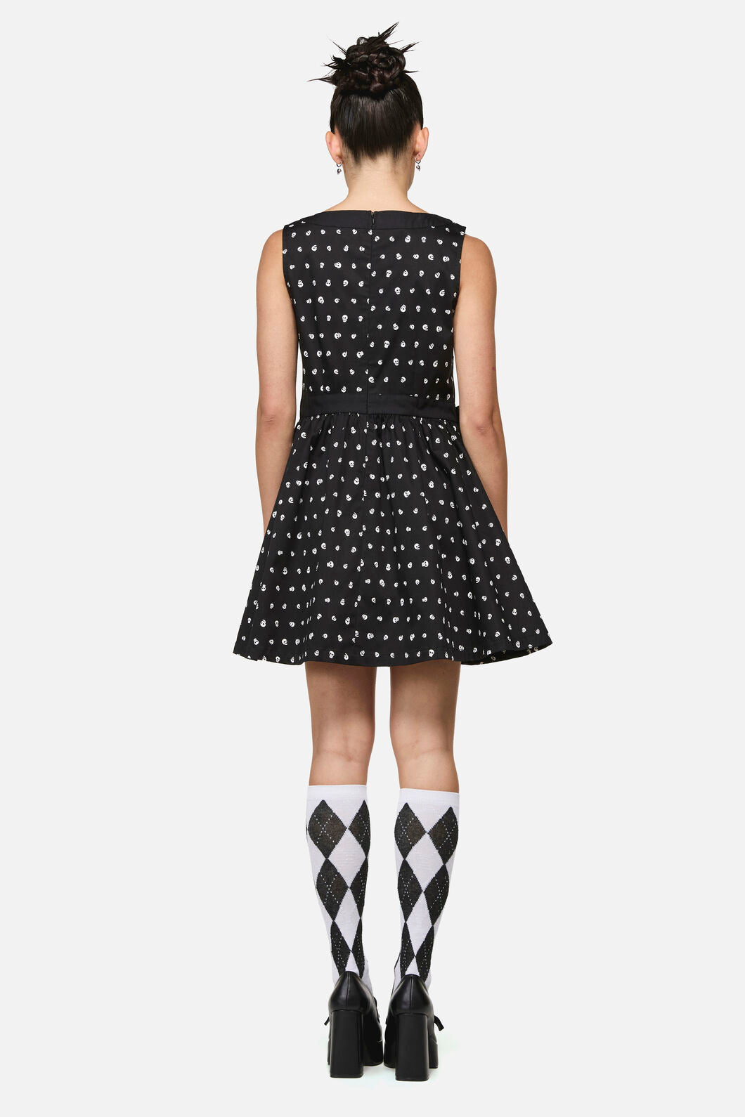 Black Friday - Cranium Goth Mini Dress - black