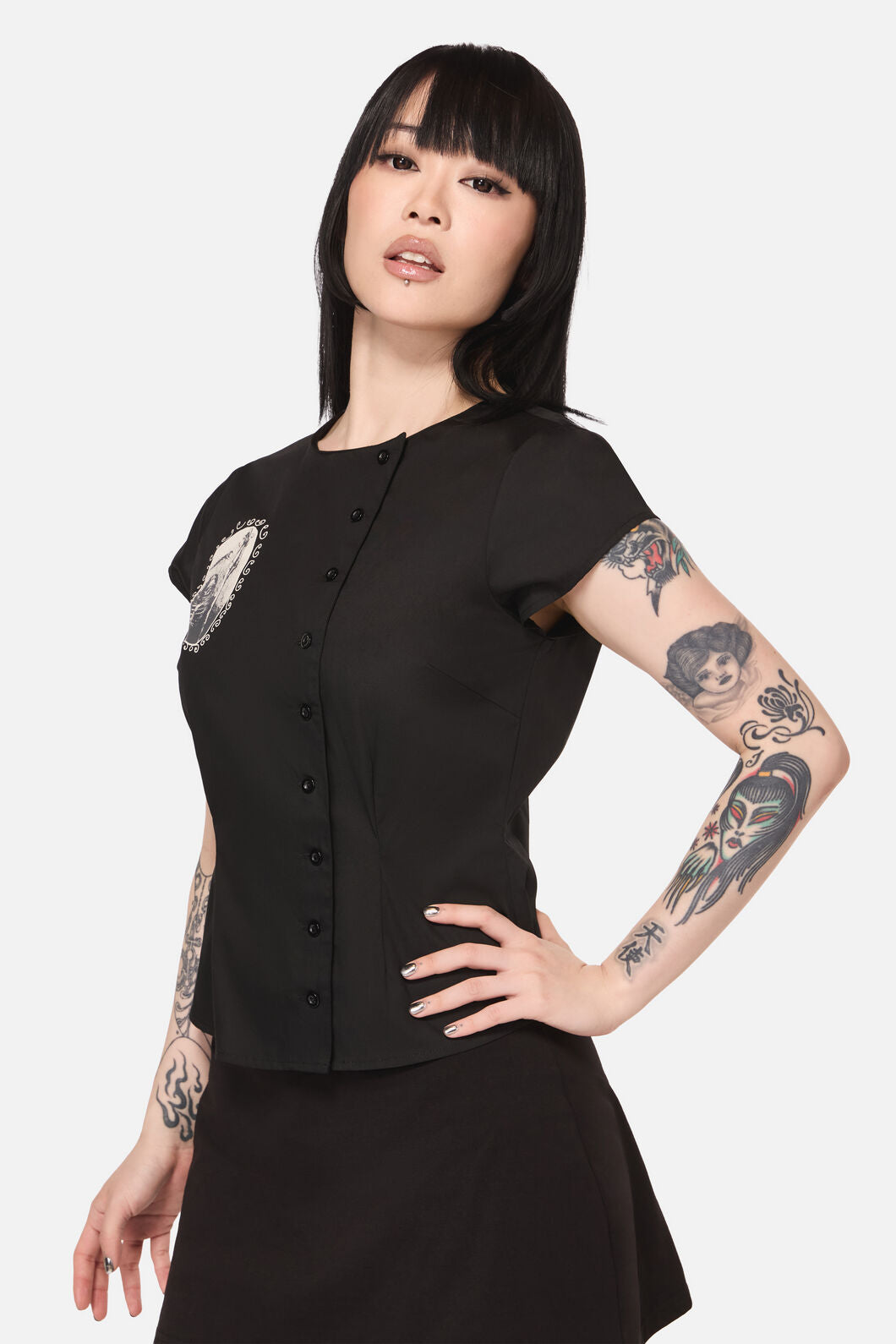 Black Friday - Tabitha Goth Blouse - black