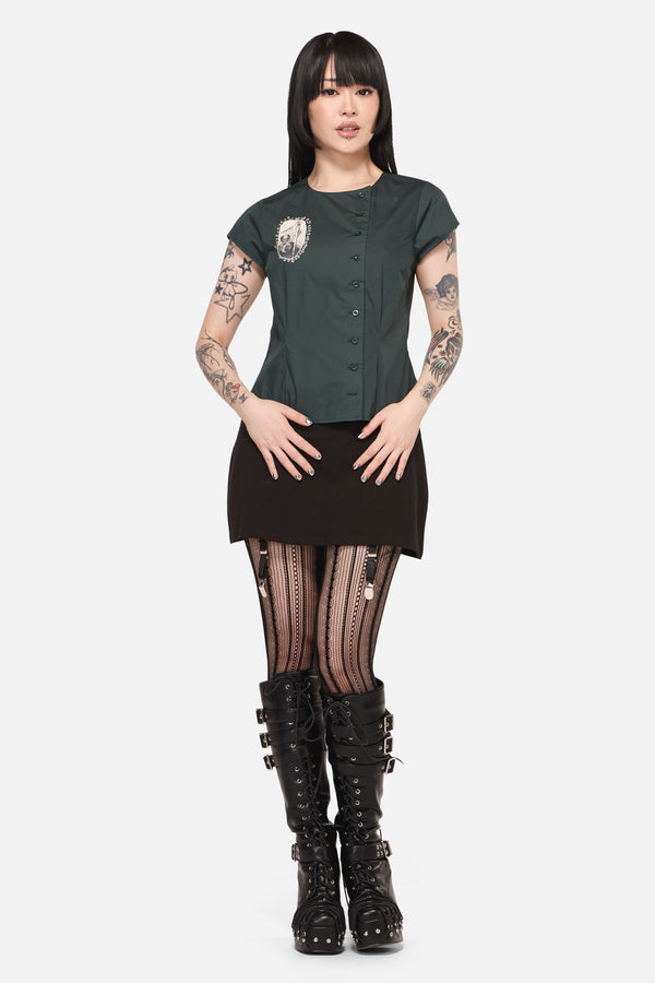 Black Friday - Tabitha Goth Blouse - green