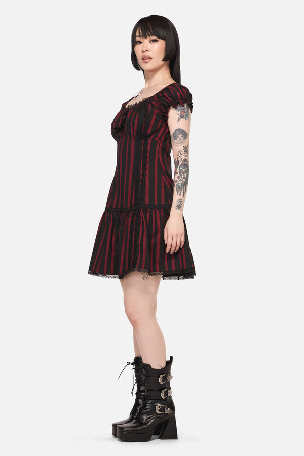 Black Friday - Ritualistic Goth Mini Dress - red-black
