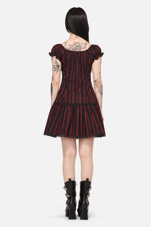 Black Friday - Ritualistic Goth Mini Dress - red-black
