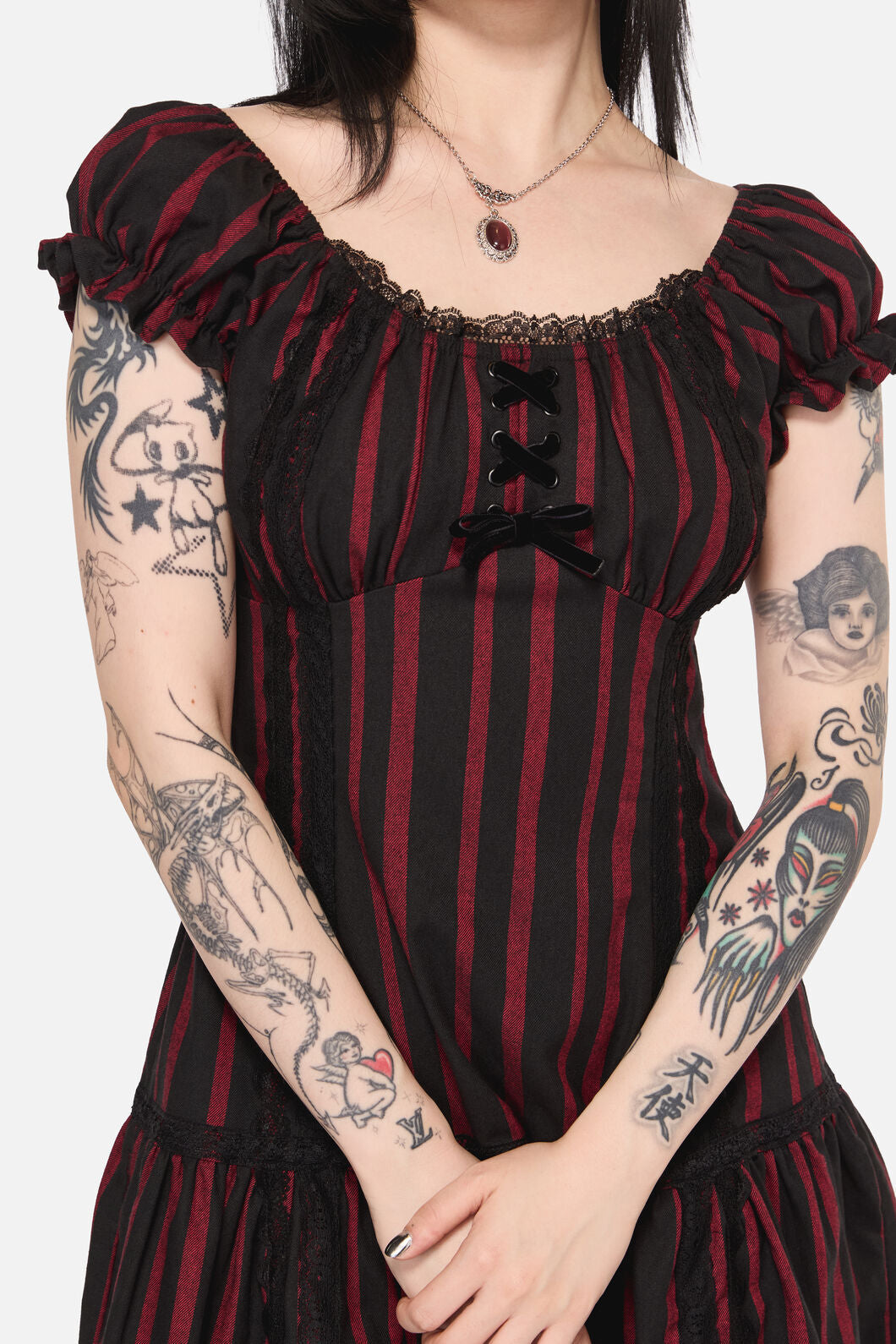 Black Friday - Ritualistic Goth Mini Dress - red-black