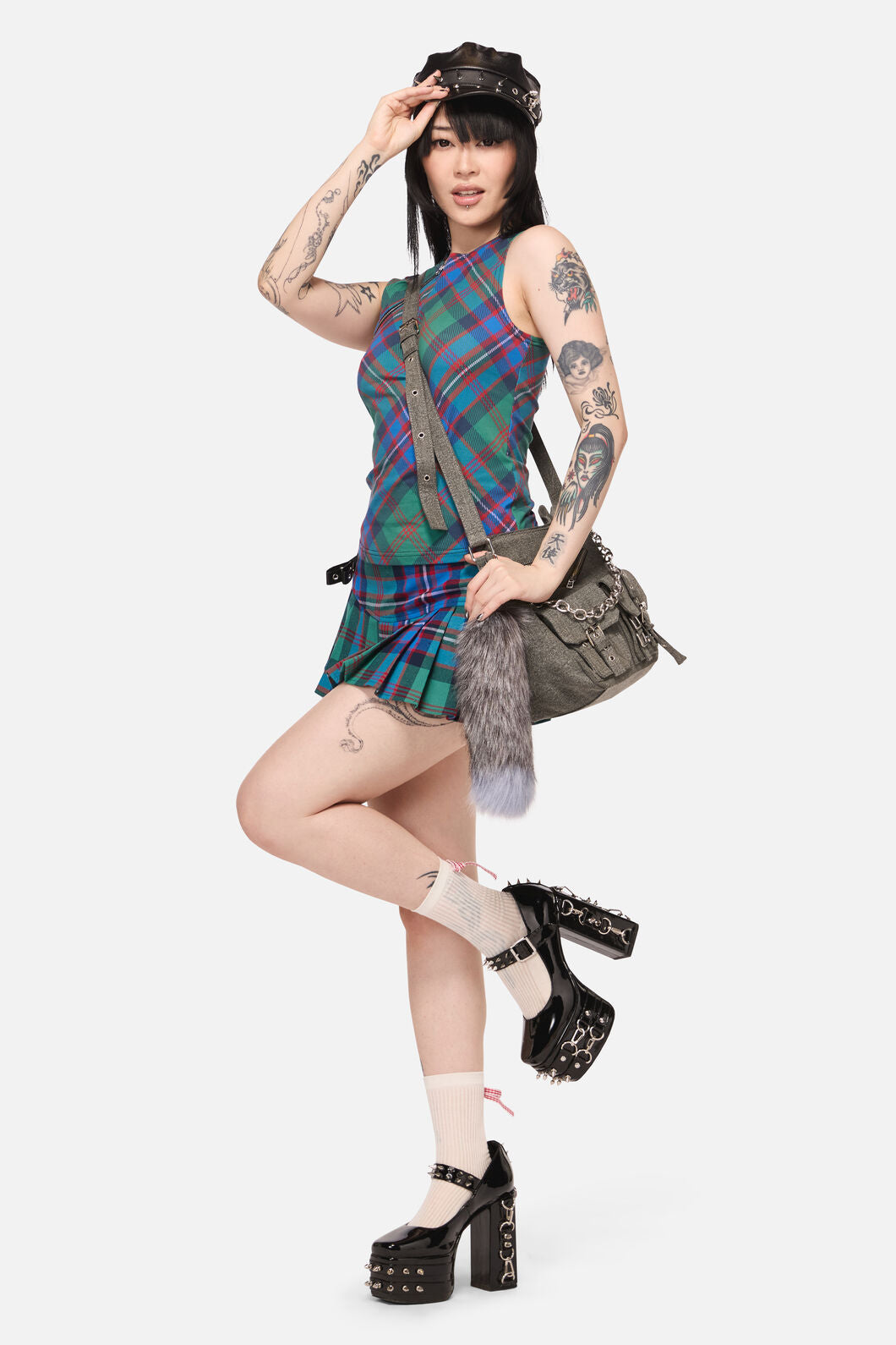 Black Friday - Diablo Goth Tartan Skort - multi