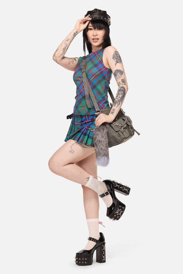 Black Friday - Diablo Goth Tartan Skort - multi