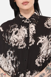 Black Friday - Apocalypse Goth Boxy Blouse - black