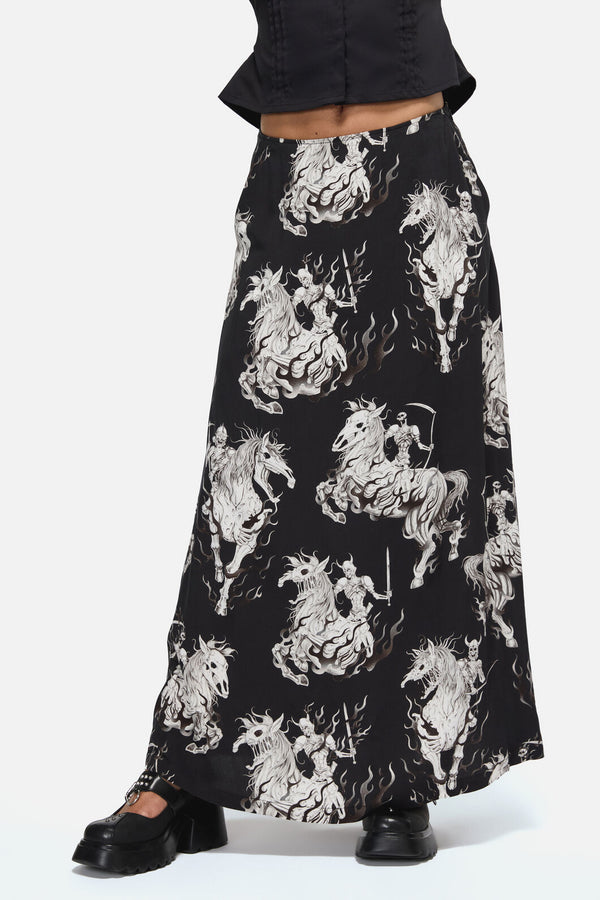 Black Friday - Apocalypse Goth Midi Skirt - black