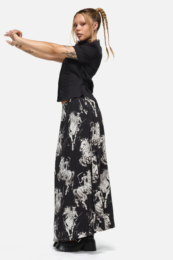 Black Friday - Apocalypse Goth Midi Skirt - black