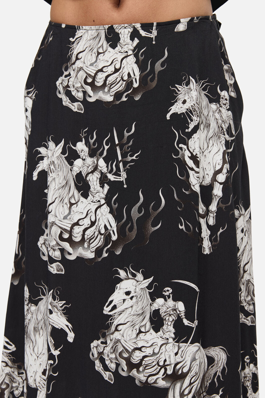 Black Friday - Apocalypse Goth Midi Skirt - black