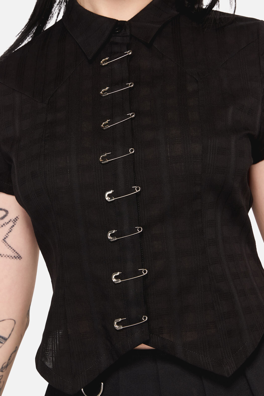 Black Friday - Safety First Goth Blouse - black