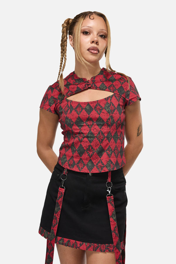 Black Friday - The End Goth Top - black-red