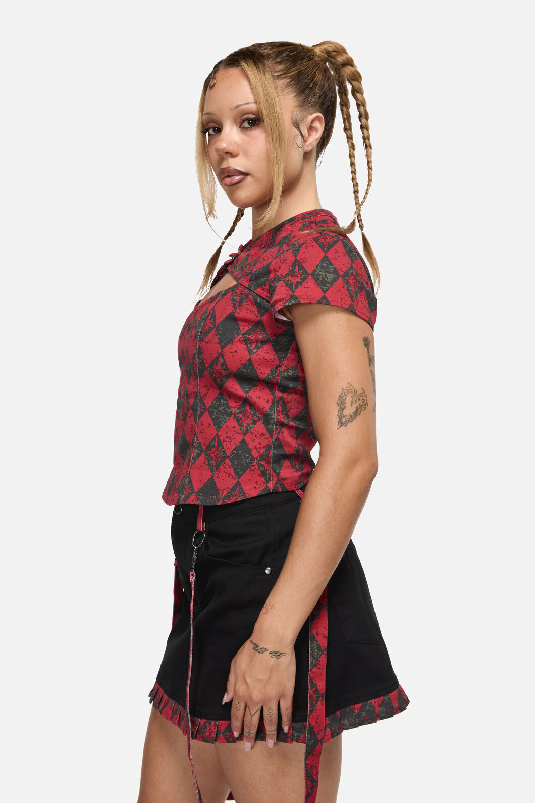 Black Friday - The End Goth Top - black-red