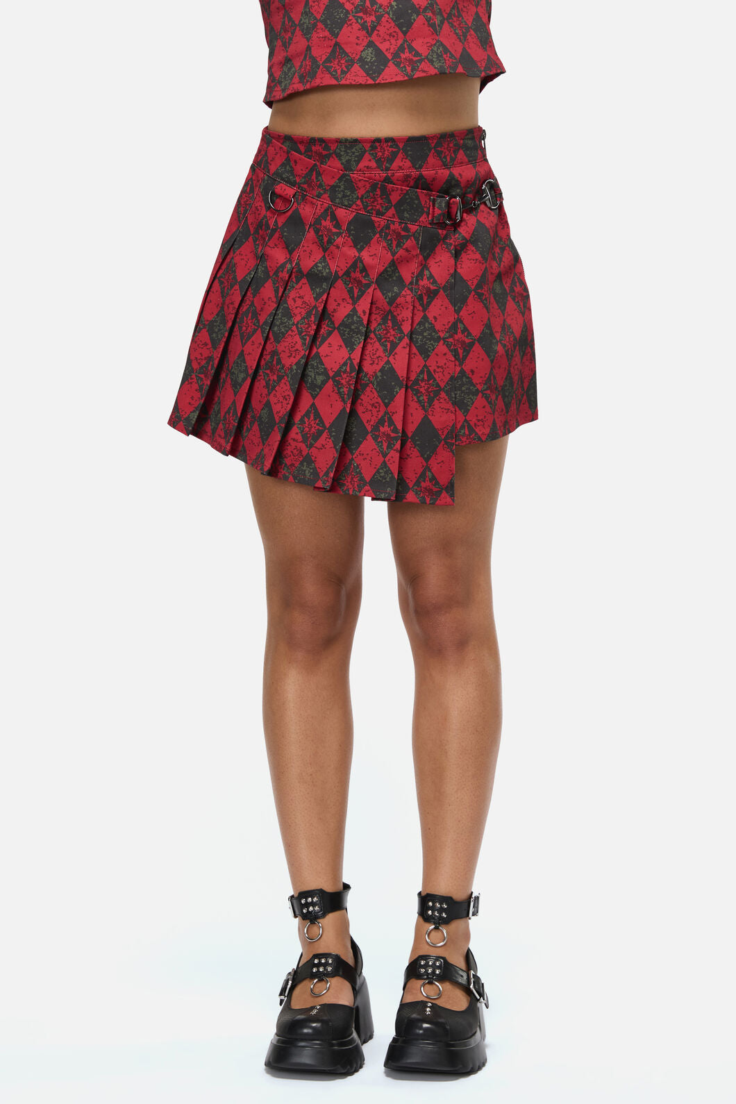 Black Friday - The End Goth Skirt - black-red