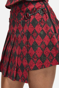 Black Friday - The End Goth Skirt - black-red
