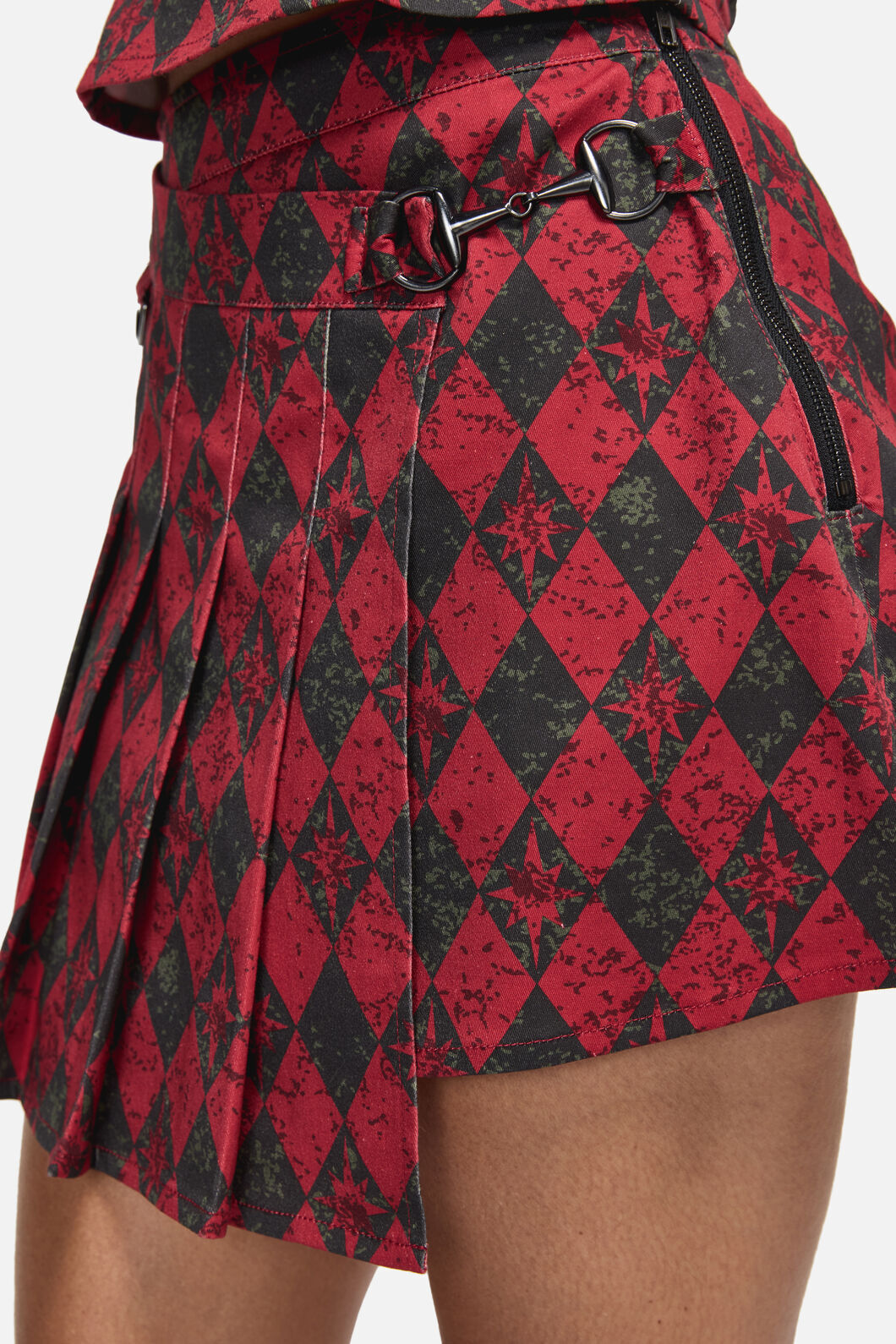 Black Friday - The End Goth Skirt - black-red
