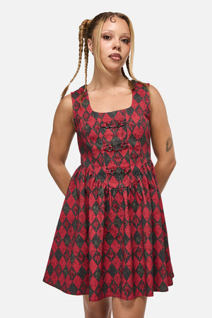 Black Friday - The End Goth Pinafore - black-red