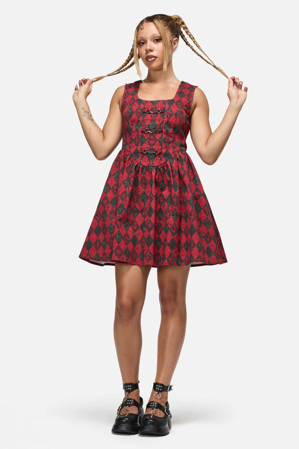 Black Friday - The End Goth Pinafore - black-red