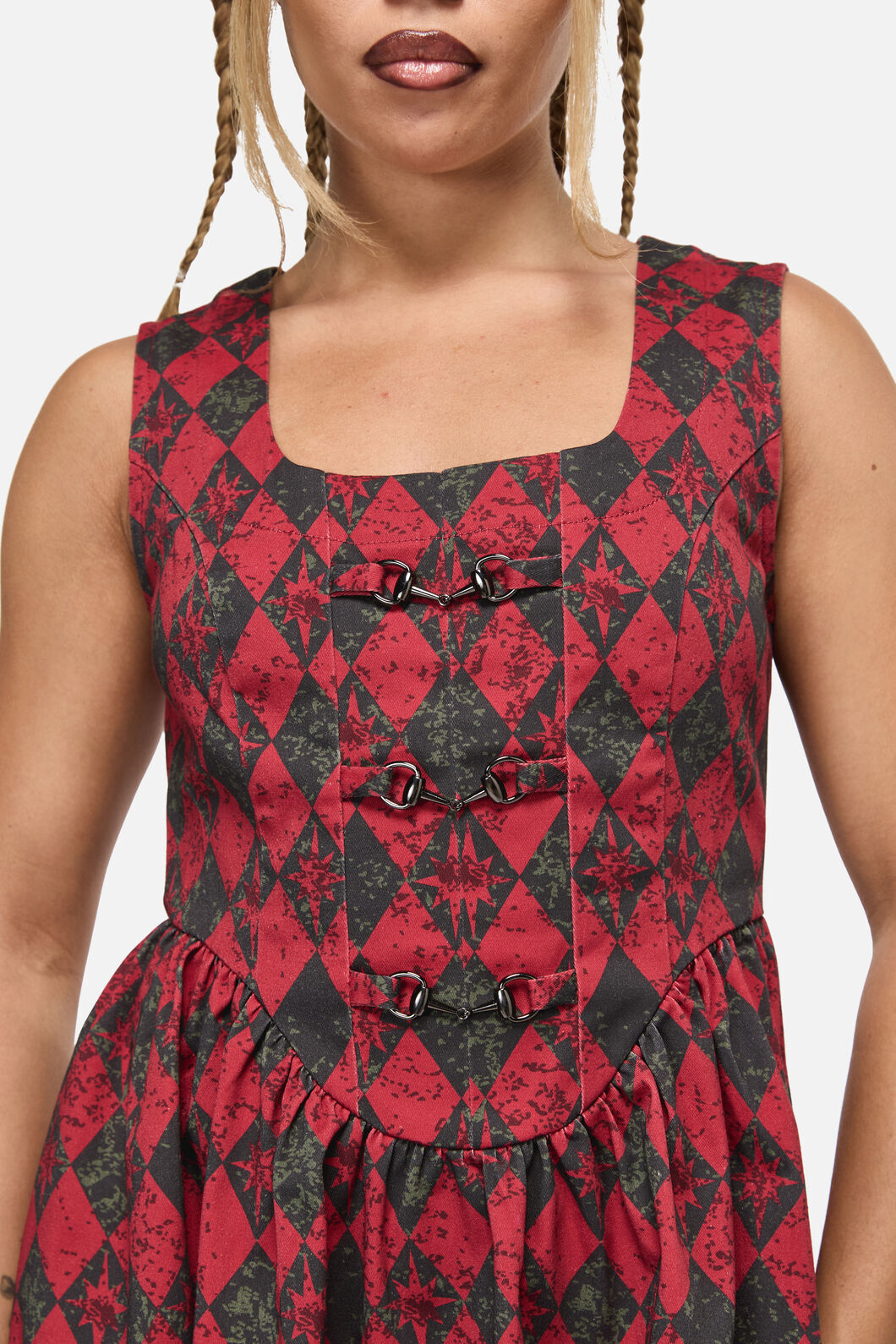 Black Friday - The End Goth Pinafore - black-red
