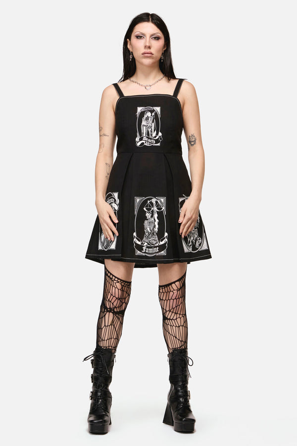 Black Friday - Stamped Goth Trim Dress - black