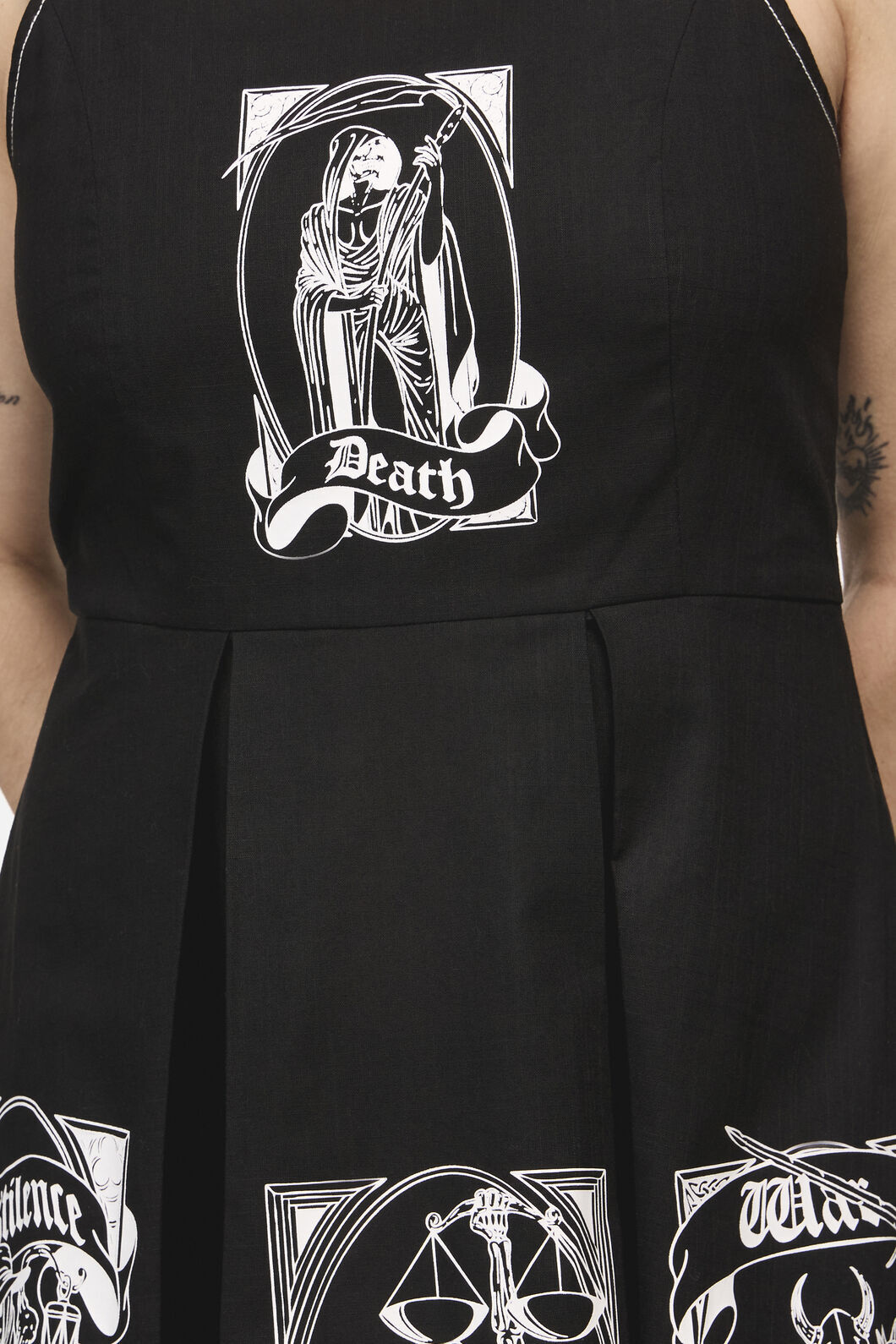 Black Friday - Stamped Goth Trim Dress - black