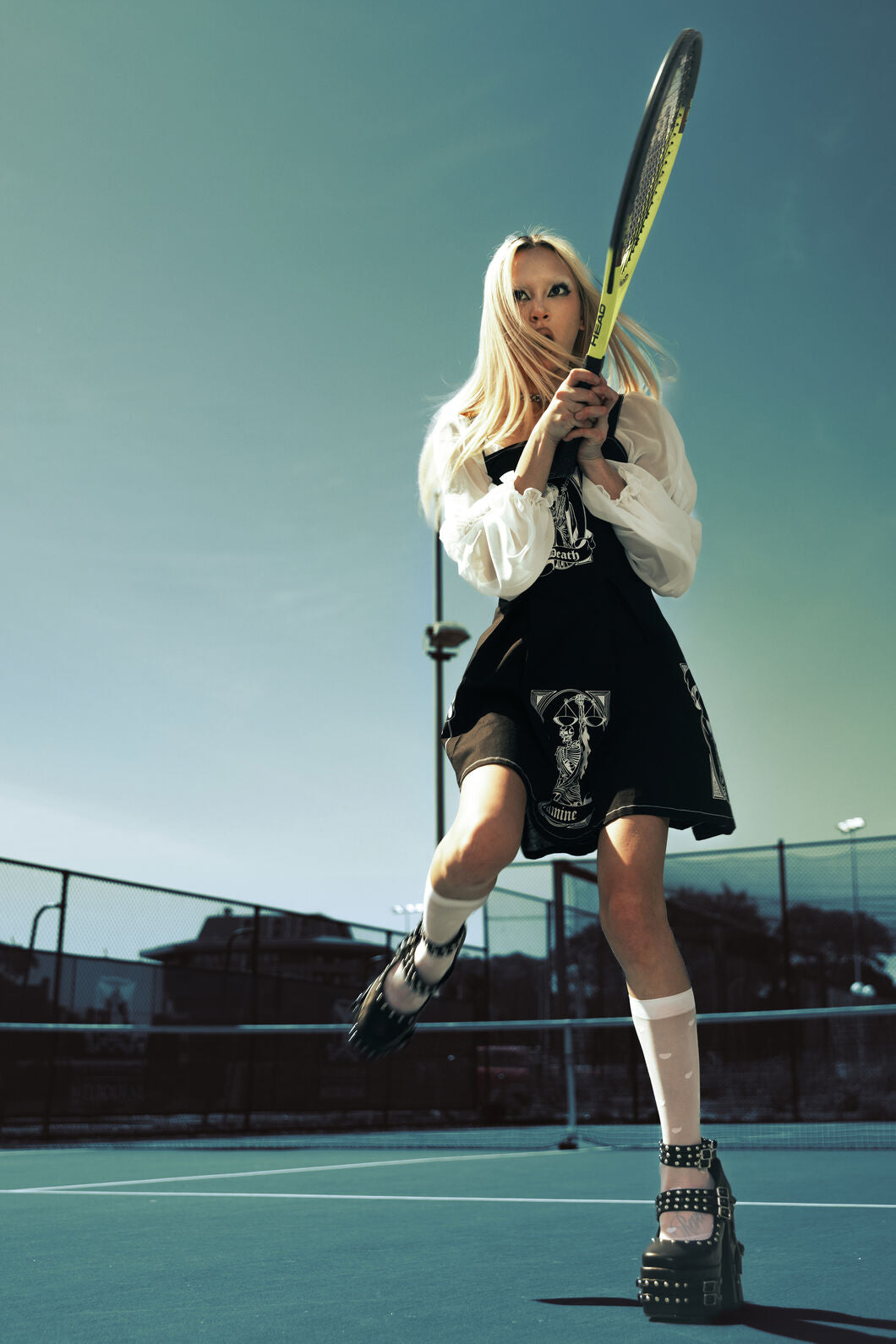 Black Friday - Stamped Goth Trim Dress - black