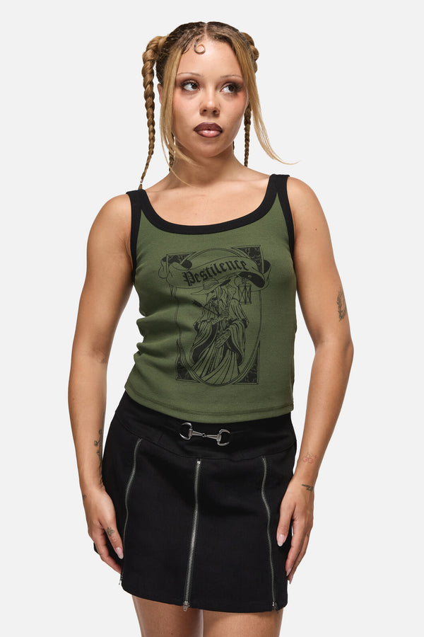Black Friday - Pestilence Goth Tank Top - olive