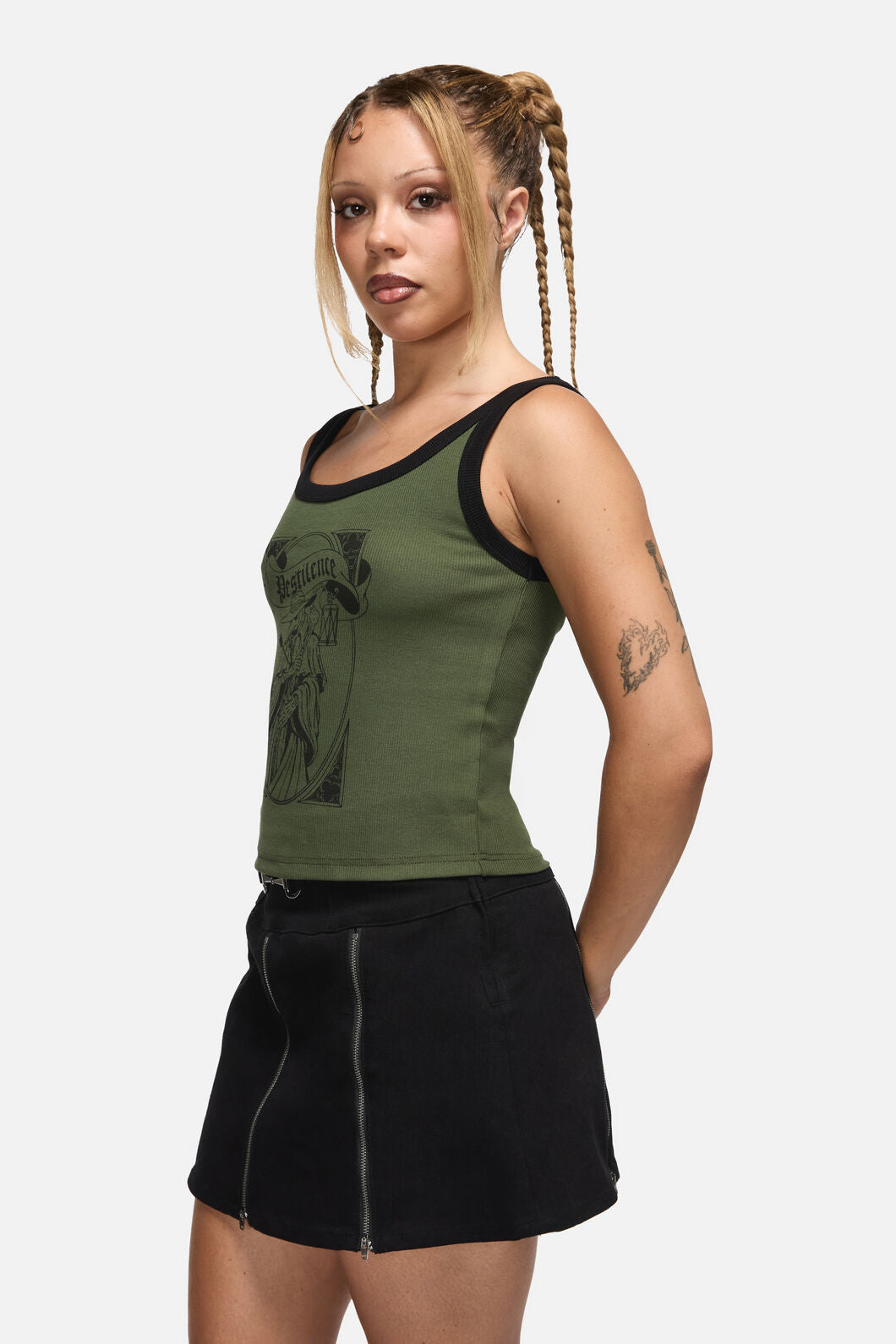 Black Friday - Pestilence Goth Tank Top - olive